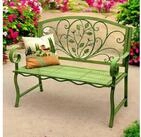 DanDiBo Gartenbank Wetterfest 2 Sitzer Metall Gr&uuml;n 110 cm 96593 Sitzbank Bank
