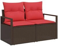vidaXL Loungesofa Garten-Sofa mit Kissen 120 x 62 x 69 cm Poly-Rattan, 1 Teile