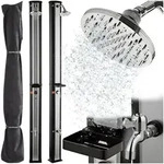 holz4home&reg; Solardusche Gartendusche Aussendusche mit Warmwasser I Pooldusche