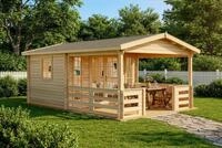 Alpholz Gartenhaus Holz Lappland B, BxT: 410x594 cm, in Naturbelassen mit 34mm