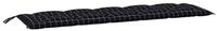 vidaXL Bankauflage, Gartenbank-Auflage Schwarz Karomuster 180x50x7 cm...