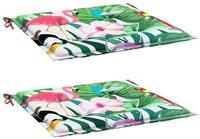 vidaXL Sitzauflage Gartenstuhl-Kissen 2 Stk. Mehrfarbig 40x40x4 cm Stoff, (2 St)