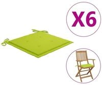 vidaXL Sitzauflage Gartenstuhl-Kissen 6 Stk. Knallgr&uuml;n 40x40x3 cm...