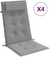 vidaXL Hochlehnerauflage, Gartenstuhl Auflagen 4 Stk. Grau Oxford-Gewebe