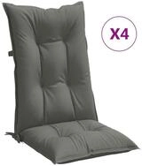 vidaXL Sitzauflage Hochlehner-Auflagen 4 Stk. Melange Dunkelgrau 120x50x7 cm...