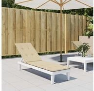 vidaXL Polsterauflage, Liegestuhl-Auflage Beige (75+105)x50x4 cm