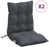 vidaXL Sitzauflage, Niedriglehner-Auflagen 2 Stk. Anthrazit Oxford-Gewebe
