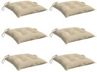 vidaXL Sitzauflage Stuhlkissen 6 Stk. Beige 40x40x7 cm Oxford-Gewebe, (6 St)