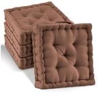 Beautissu Stuhlkissen 4er Set Bodenkissen Sitzkissen Mila, 40x40cm, Braun,