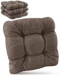 Beautissu Stuhlkissen 4er Set Premium Stuhlkissen Taupe HighLux SK, 40x40x8cm,...