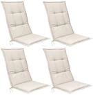 Beautissu Hochlehnerauflage 4er Set Hochlehner Set Base HL Sitzkissen,...