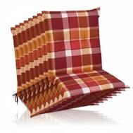 Beautissu Sitzauflage 8er Set Sunny RO Niedriglehner Auflagen 100x50 cm in Rot