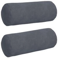 vidaXL Sitzauflage Bolsterkissen 2 St&uuml;ck Dunkelgrau &Oslash; 15 x 40 cm Cordstoff,...