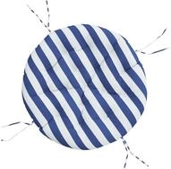 vidaXL Sitzauflage Kissen Rund Blau & Wei&szlig; Gestreift &Oslash; 100x11 cm...