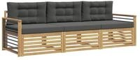 vidaXL Gartenlounge-Set Outdoor-Sofagarnitur 3 pcs Wei&szlig; und Anthrazit...