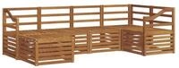 vidaXL Gartenlounge-Set Ecksofa Set 6 pcs Natur, (6-tlg)