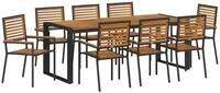 vidaXL Gartenstuhl Garten Essgruppe 9 pcs Schwarz und Braun Poly-Rattan (9 St)