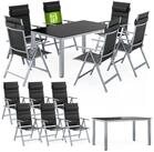 Casaria Garten-Essgruppe, (7-tlg), 6 Personen Aluminium 8-fach verstellbare...