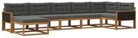 vidaXL Gartenlounge-Set Outdoor-Sofagarnitur mit Kissen 7 pcs Natur und...
