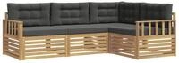 vidaXL Gartenlounge-Set Outdoor-Sofagarnitur 5 pcs Wei&szlig; und Anthrazit...