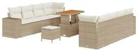 vidaXL Loungesofa Gartensofa-set mit Kissen 11 pcs Beige und Creme Poly-Rattan