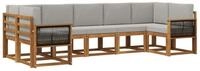 vidaXL Gartenlounge-Set Outdoor-Sofagarnitur mit Kissen 7 pcs Nat&uuml;rlich und