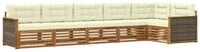 vidaXL Gartenlounge-Set Outdoor-Sofagarnitur mit Kissen 6 pcs Natur und Creme,