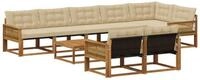 vidaXL Gartenlounge-Set Outdoor-Sofagarnitur mit Kissen 9 pcs Natur und Beige,