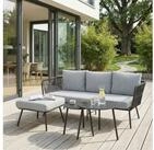 CARO-M&ouml;bel Gartenlounge-Set MYKONOS, (4-tlg), Outdoor Dreisitzer Sofa mit
