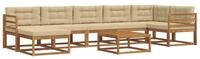 vidaXL Gartenlounge-Set Outdoor-Sofagarnitur mit Kissen 8 pcs Natur und Beige,
