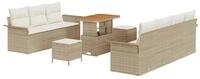 vidaXL Loungesofa Garten-Sofa-Set mit Kissen mit Speicher 10 pcs Beige und...
