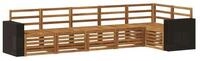 vidaXL Gartenlounge-Set Ecksofa Set 6 pcs Natur Massivholz, (6-tlg)