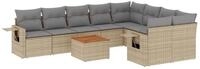 vidaXL Sofaelement 10-tlg. Garten-Sofagarnitur mit Kissen Beige Poly Rattan (1...