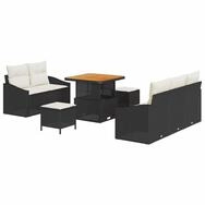vidaXL Gartenlounge-Set Gartensofa-set mit Kissen 8 pcs Schwarz Poly-Rattan,...