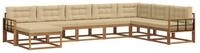 vidaXL Gartenlounge-Set Outdoor-Sofagarnitur mit Kissen 8 pcs Natur und Beige,