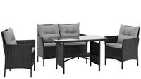 SVITA Garten-Essgruppe DALLAS, Polyrattan, 4-teilig, Outdoor Set, 2 Sessel,...