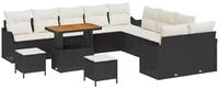 vidaXL Gartenlounge-Set Garten-Sofa-Set 13 pcs Schwarz Poly-Rattan, (13-tlg)