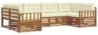vidaXL Gartenlounge-Set Outdoor-Sofagarnitur mit Kissen 6 pcs Natur und Creme,