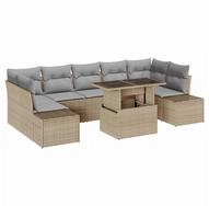 vidaXL Loungesofa Garten-Sofa-Set mit Kissen 8 pcs Beige und Hellgrau, 8 Teile