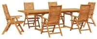 vidaXL Gartenlounge-Set Garten Essgruppe 7 pcs Braun Massivholz, (7-tlg)