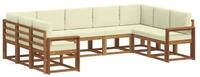 vidaXL Gartenlounge-Set Outdoor-Sofagarnitur mit Kissen 9 pcs Natur und Creme,