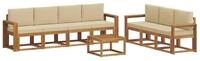 vidaXL Gartenlounge-Set Outdoor-Sofagarnitur mit Kissen 8 pcs Natur und Beige,