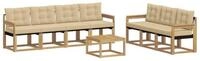 vidaXL Gartenlounge-Set Outdoor-Sofagarnitur mit Kissen 8 pcs Wei&szlig; und Beige,