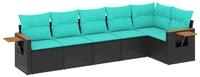 vidaXL Gartenlounge-Set 6-tlg. Garten-Sofagarnitur mit Kissen Schwarz Poly...