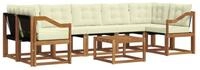 vidaXL Gartenlounge-Set Outdoor-Sofagarnitur mit Kissen 8 pcs Natur und Creme,