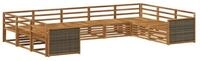 vidaXL Gartenlounge-Set Outdoor-Sofagarnitur 9 pcs Natur Massivholz, (9-tlg)
