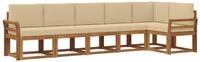 vidaXL Gartenlounge-Set Outdoor-Sofagarnitur mit Kissen 6 pcs Natur und Beige,