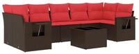 vidaXL Gartenlounge-Set 8-teiliges Gartensofa-Set mit Kissen, braun, Polyrattan,