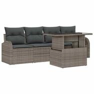vidaXL Loungesofa Garten-Sofa-Set mit Kissen mit Kissen 5 pcs Grau Poly Rattan,...