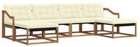vidaXL Gartenlounge-Set Outdoor-Sofagarnitur mit Kissen 6 pcs Natur und Creme,